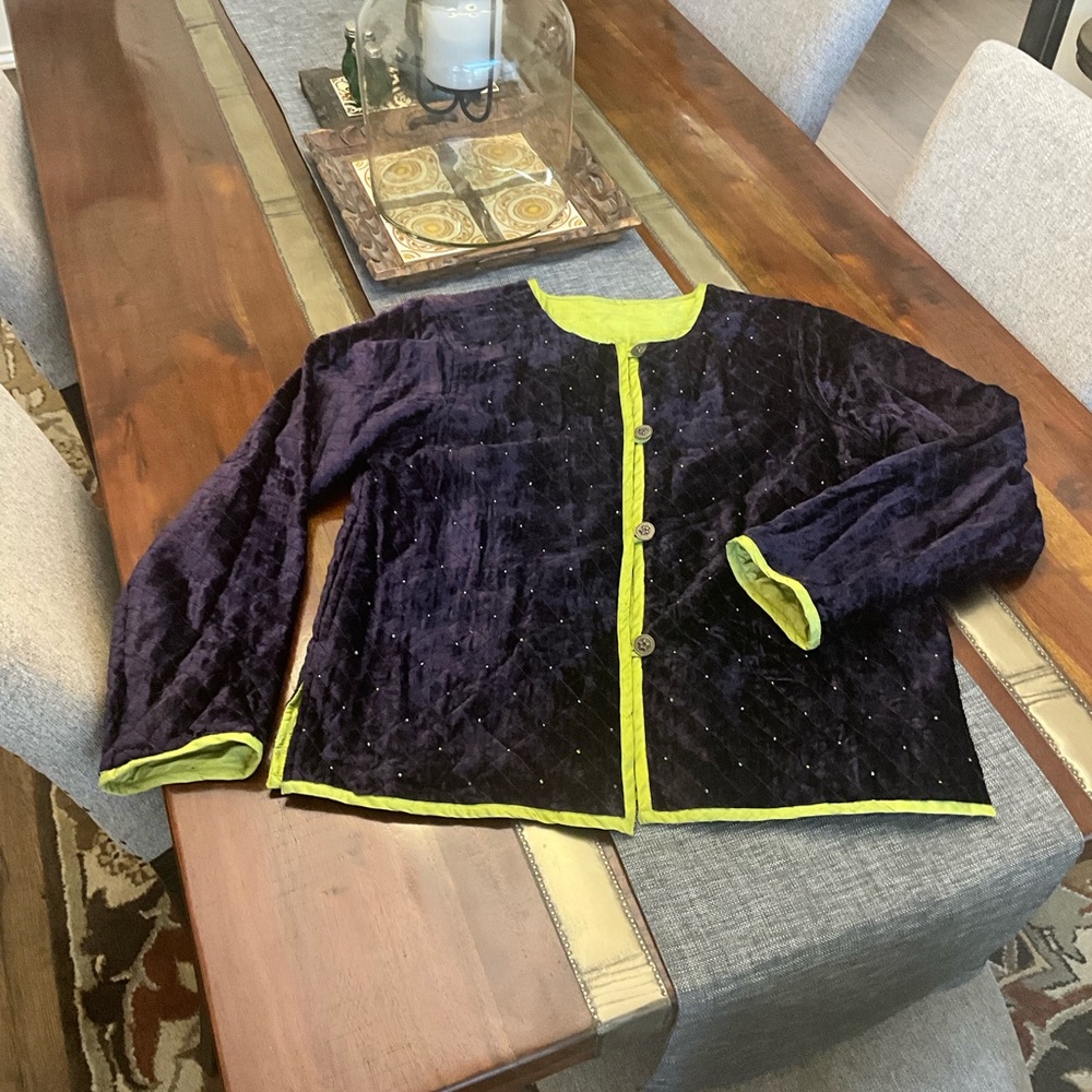 Reversible Coldwater Creek Silk and Velvet Jacket Medium
